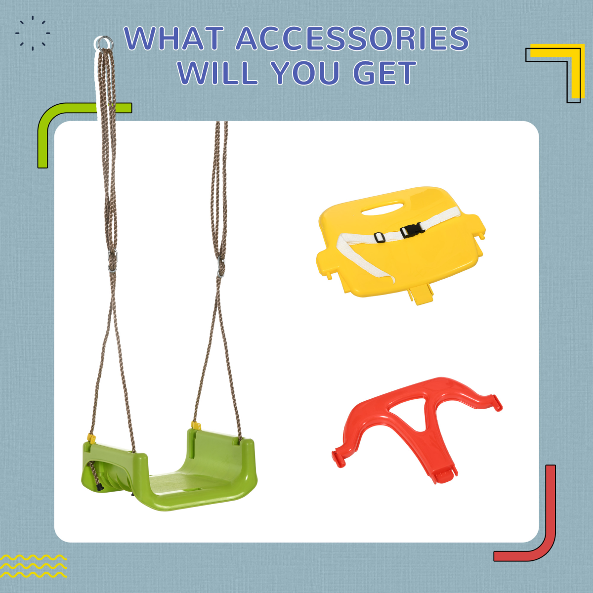 3-in-1 Adjustable Swing for Infants & Toddlers - Safe Indoor & Outdoor Play