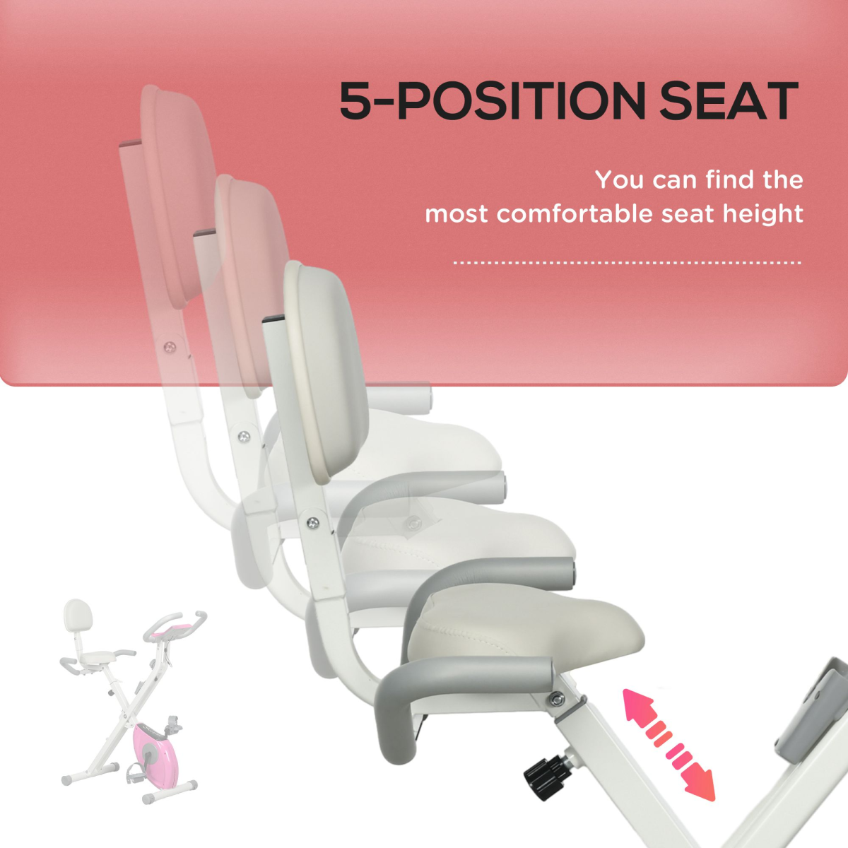 HOMCOM Folding Exercise Bike w/ Adjustable Magnetic Resistance and Seat Height