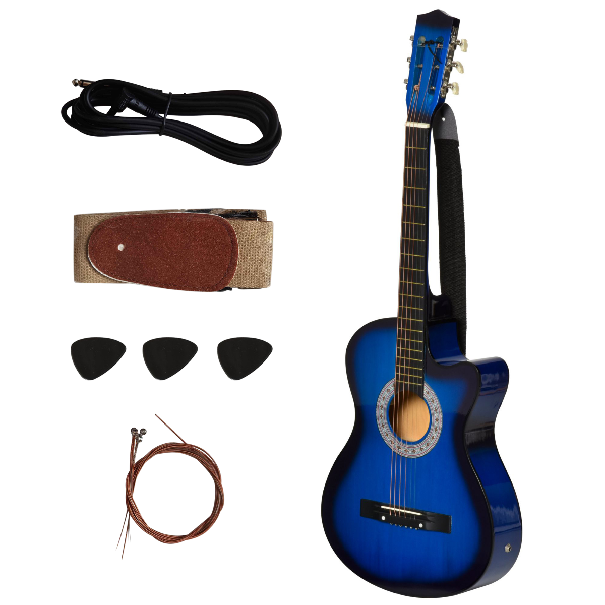 HOMCOM Beginner Acoustic Electric Cutaway Guitar Kids Guitar and Junior Guitar