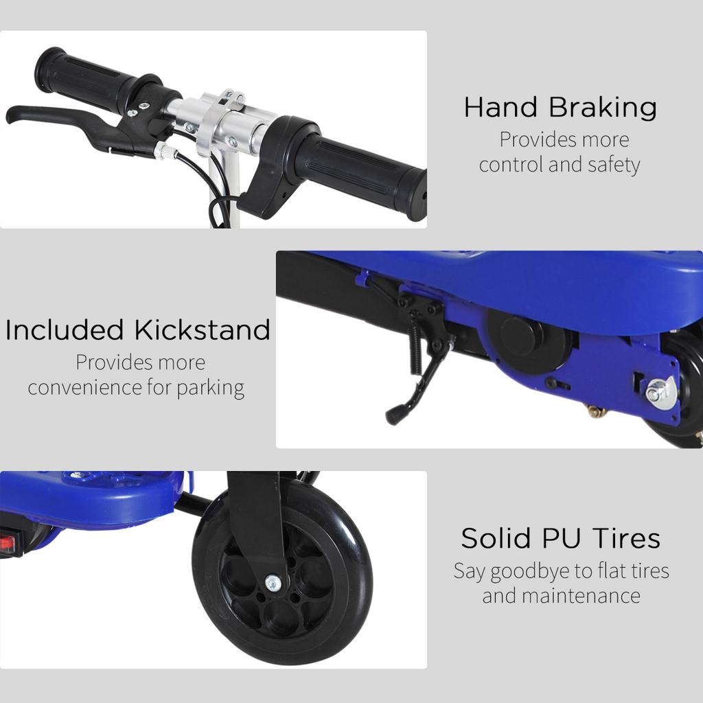 Folding Kids Electric Scooter 7-14 Adjustable Battery Power PU Wheels HOMCOM