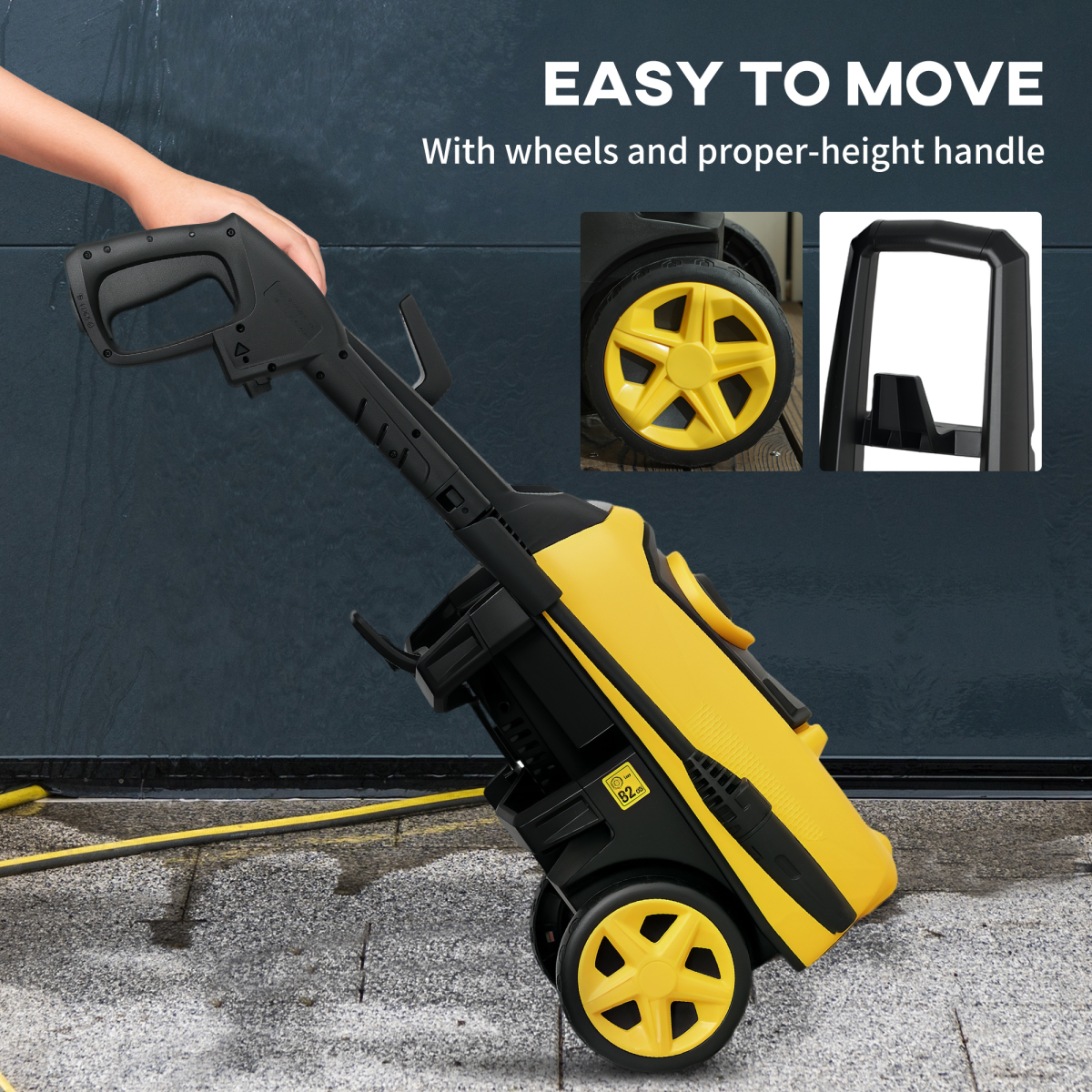 DURHAND High-Performance Power Washer 1800W, 150 Bar, 510 L/h, Yellow