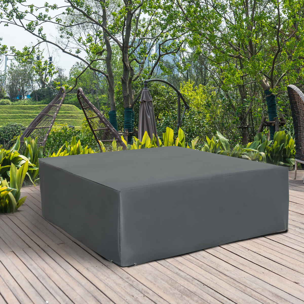 205x192cm Garden Furniture Cover Water UV Resistant Oxford Fabric Grey