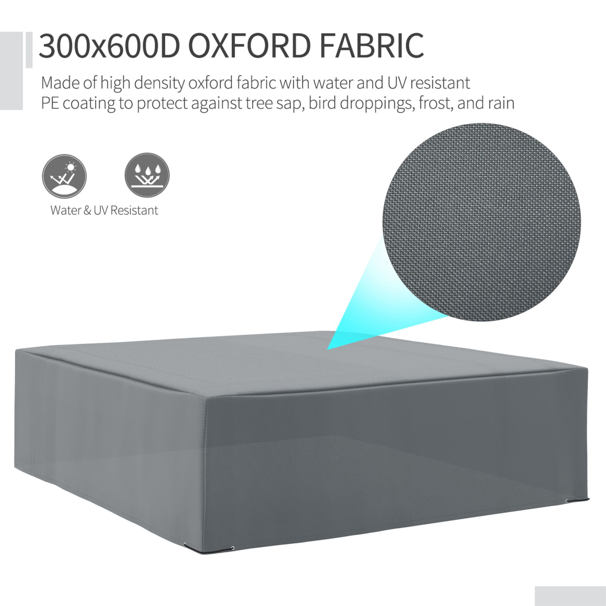 225x210cm Outdoor Garden Furniture Protective Cover UV Resistant Outsunny