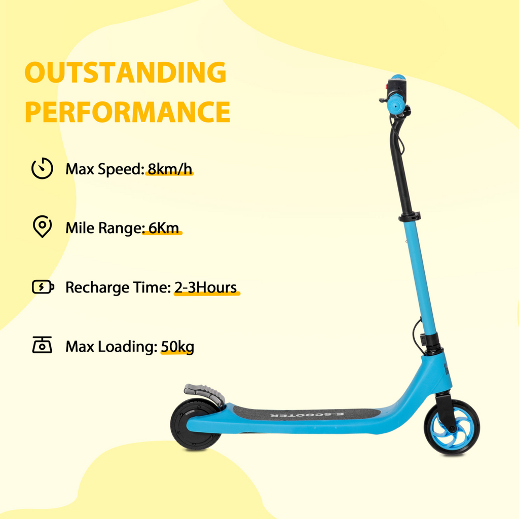 120W Electric Scooter w/ Battery Level Display, Rear Break - Blue HOMCOM
