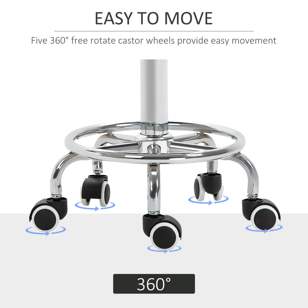 Adjustable Stool PU Leather and Footrest