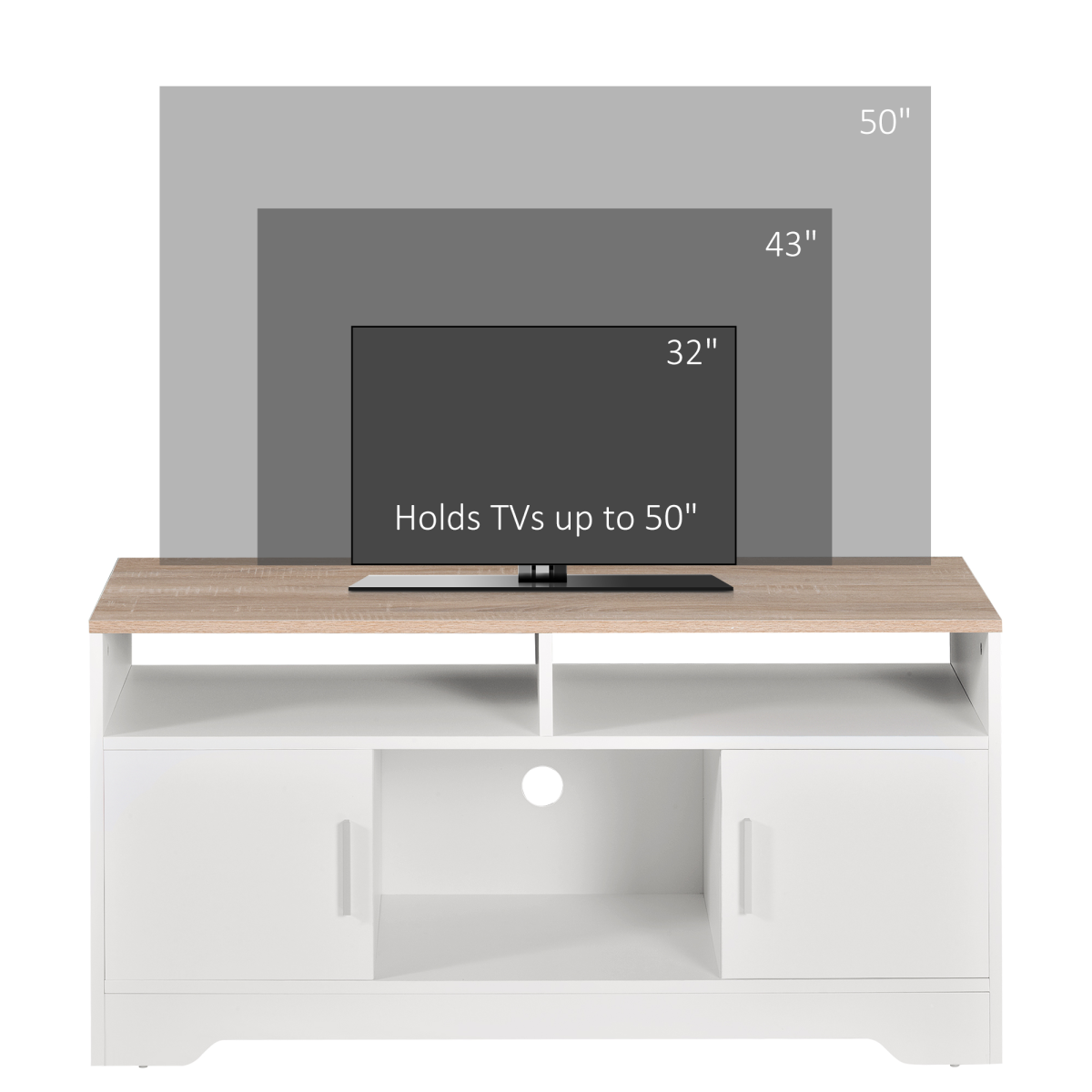 Home Office 42" TV Stand Storage Unit w/ Cabinets Shelves Living Room