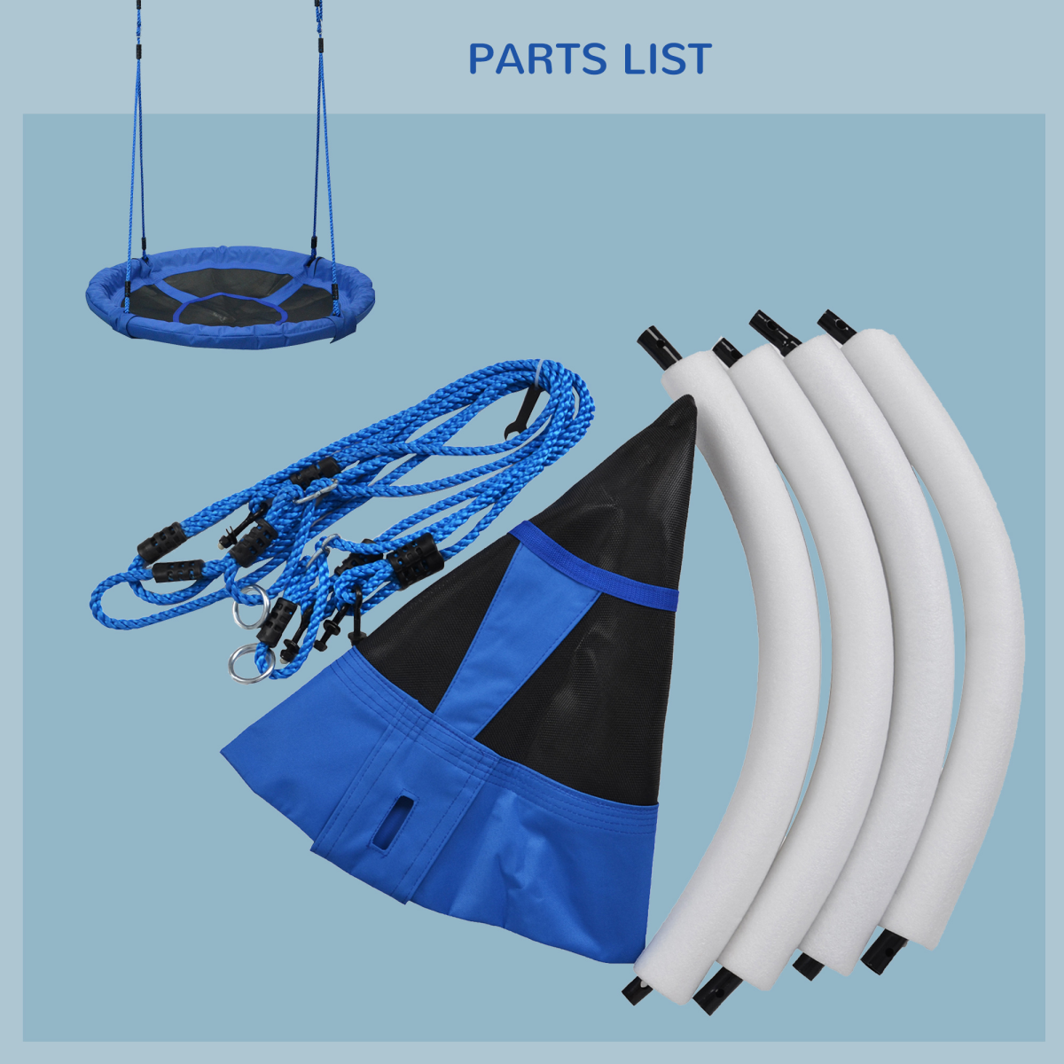 Round Swing Kids Game Spin Rope Playground Steel 100cm Playroom HOMCOM