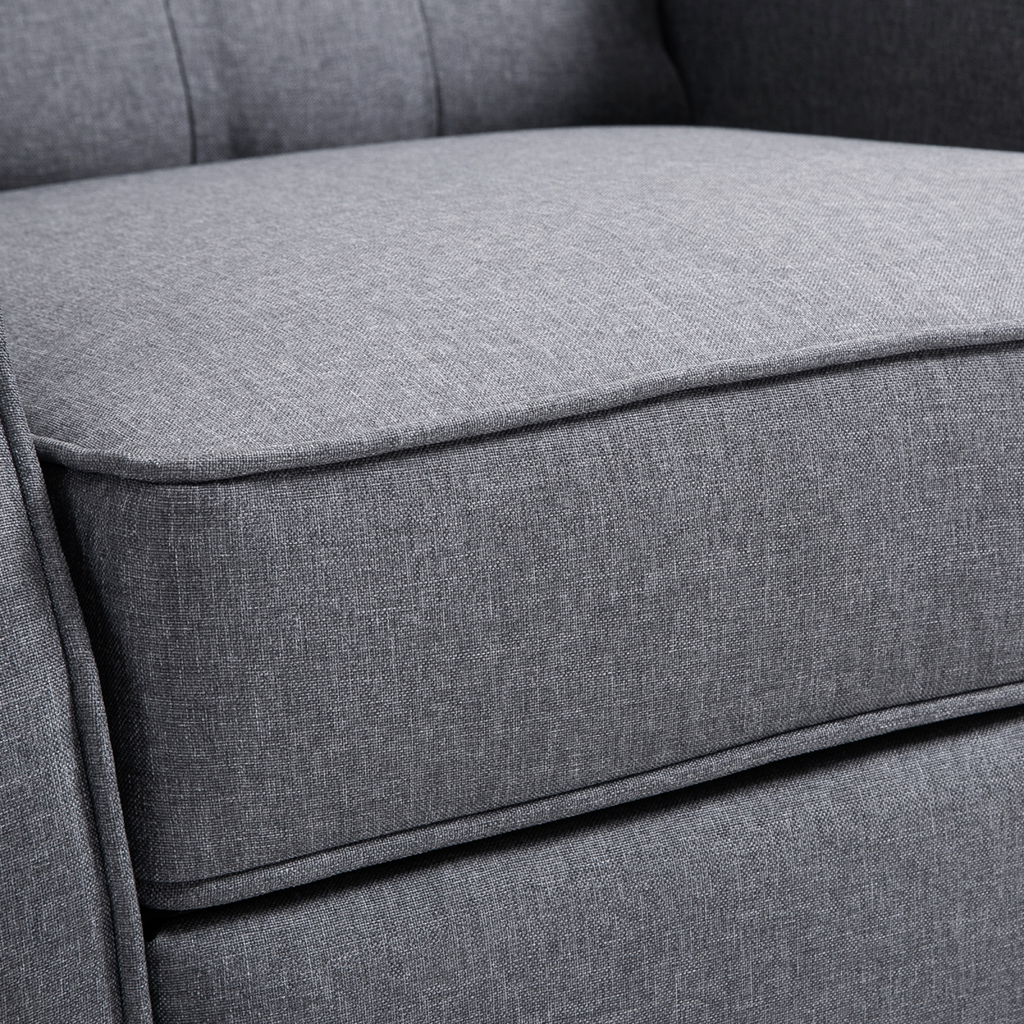Recliner Armchair for Living Room Fabric Reclining Chair w/ Footrest Light Grey