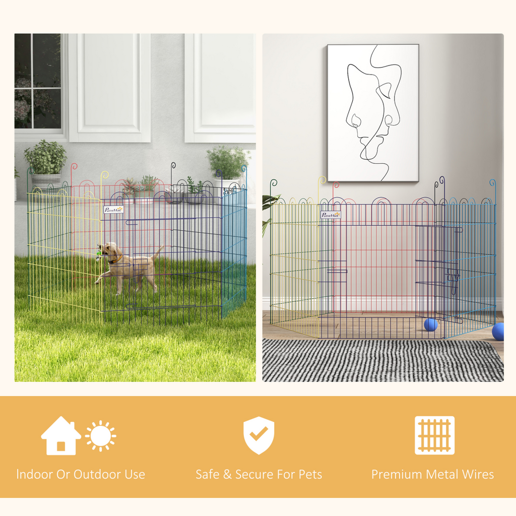 PawHut Pet Playpen Dog Puppy Crate Kennel with Door
