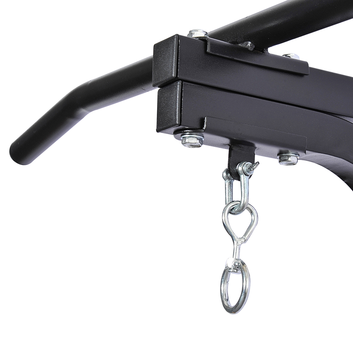 Heavy Punch Bag Hanger Wall Mount Chain Swivel Bracket Bar Steel, Black HOMCOM