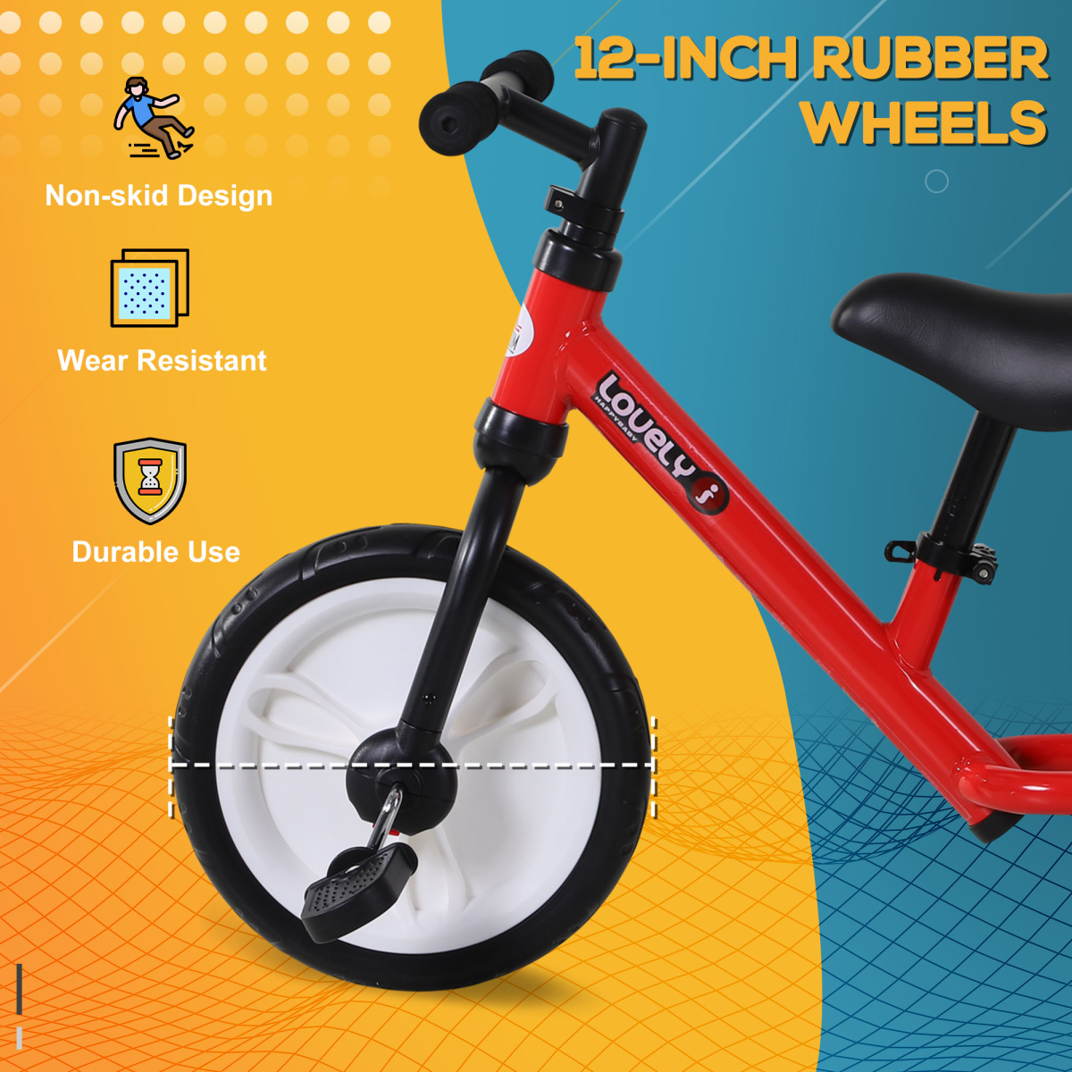 Kids Balance Training Bike Toy with Stabilizers For Child 2-5 Years Red HOMCOM