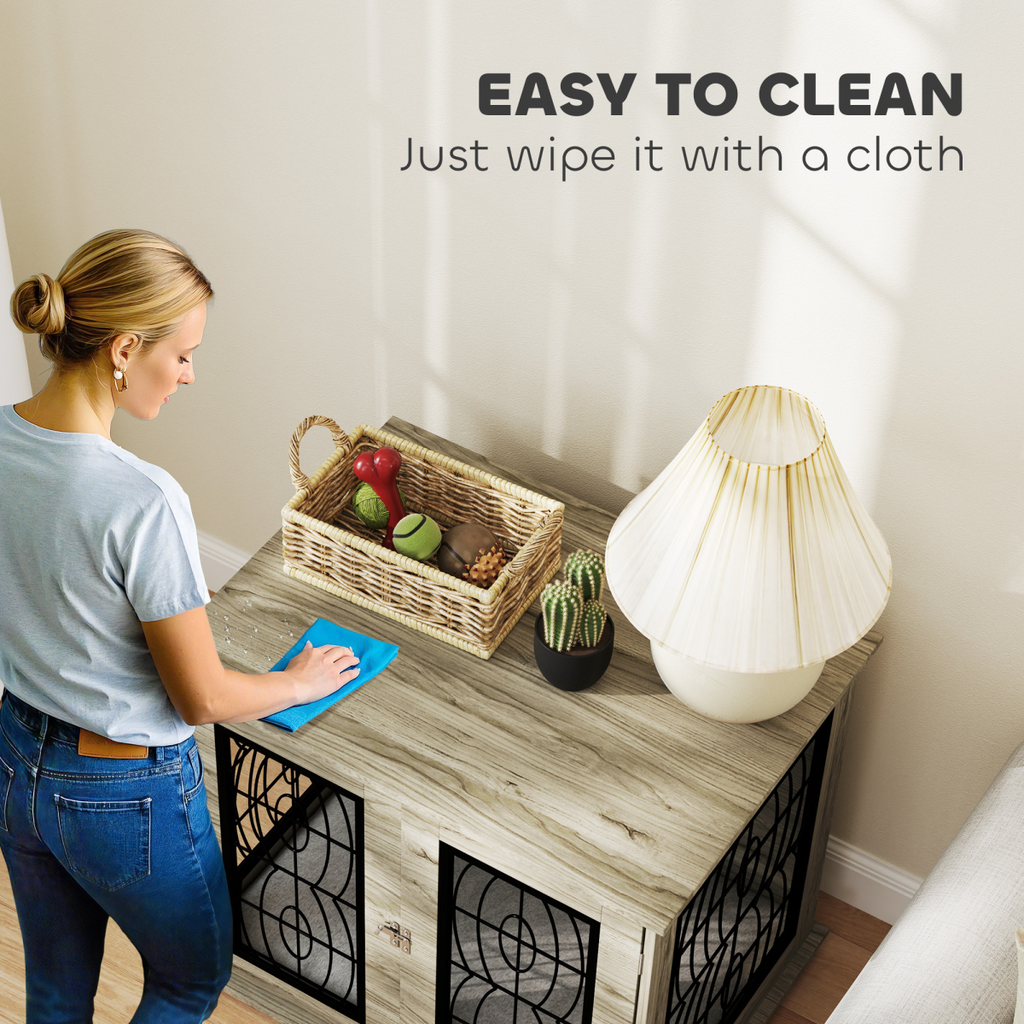 PawHut Dog Crate Furniture, End Table for Medium Dogs w/ Cushion