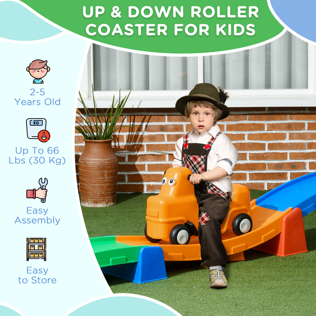 3(m) Up and Down Rollercoaster for Kids with Non-Slip Steps, for Ages 2-5 Years