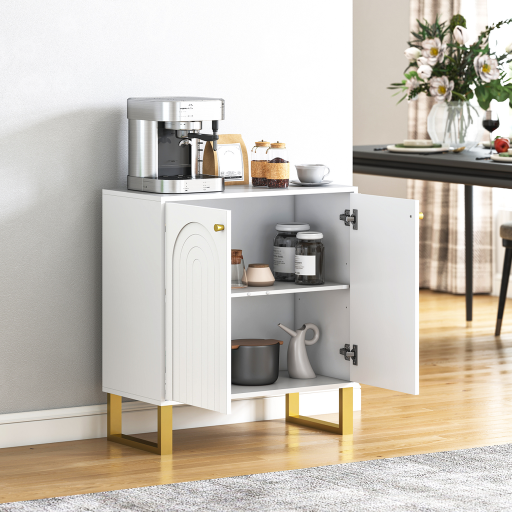 HOMCOM Sideboard with Adjustable Shelves & Doors for Living Room, White
