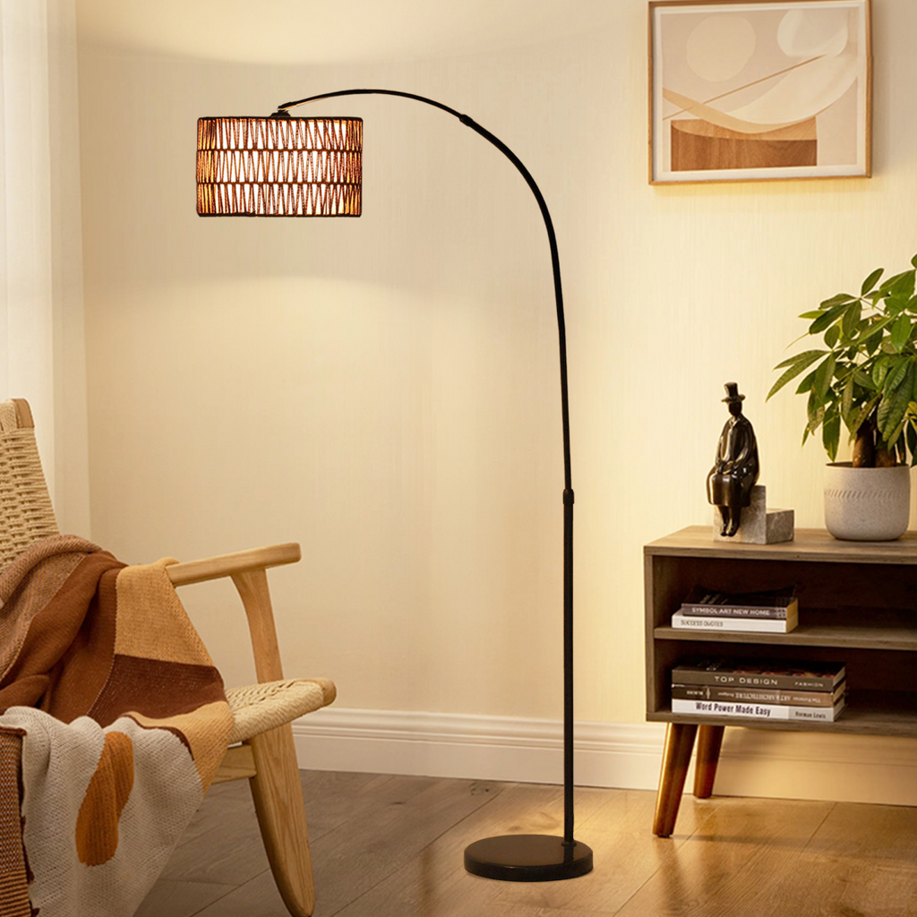HOMCOM Floor Lamp for Living Room, Standing Lamp with Foot Switch, Black
