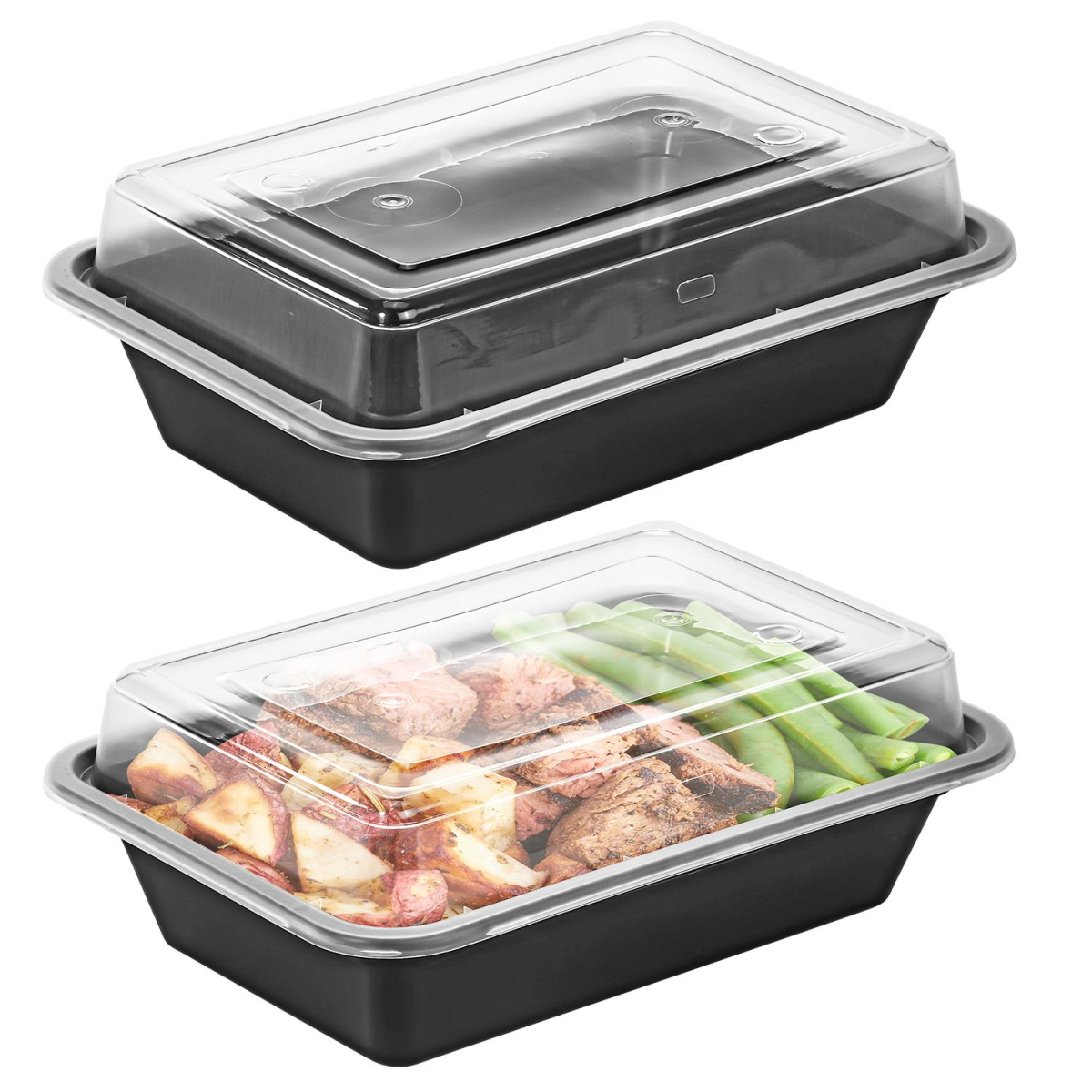 Vinsani 10pk 1 COMPARTMENT MEAL PREP CONTAINERS
