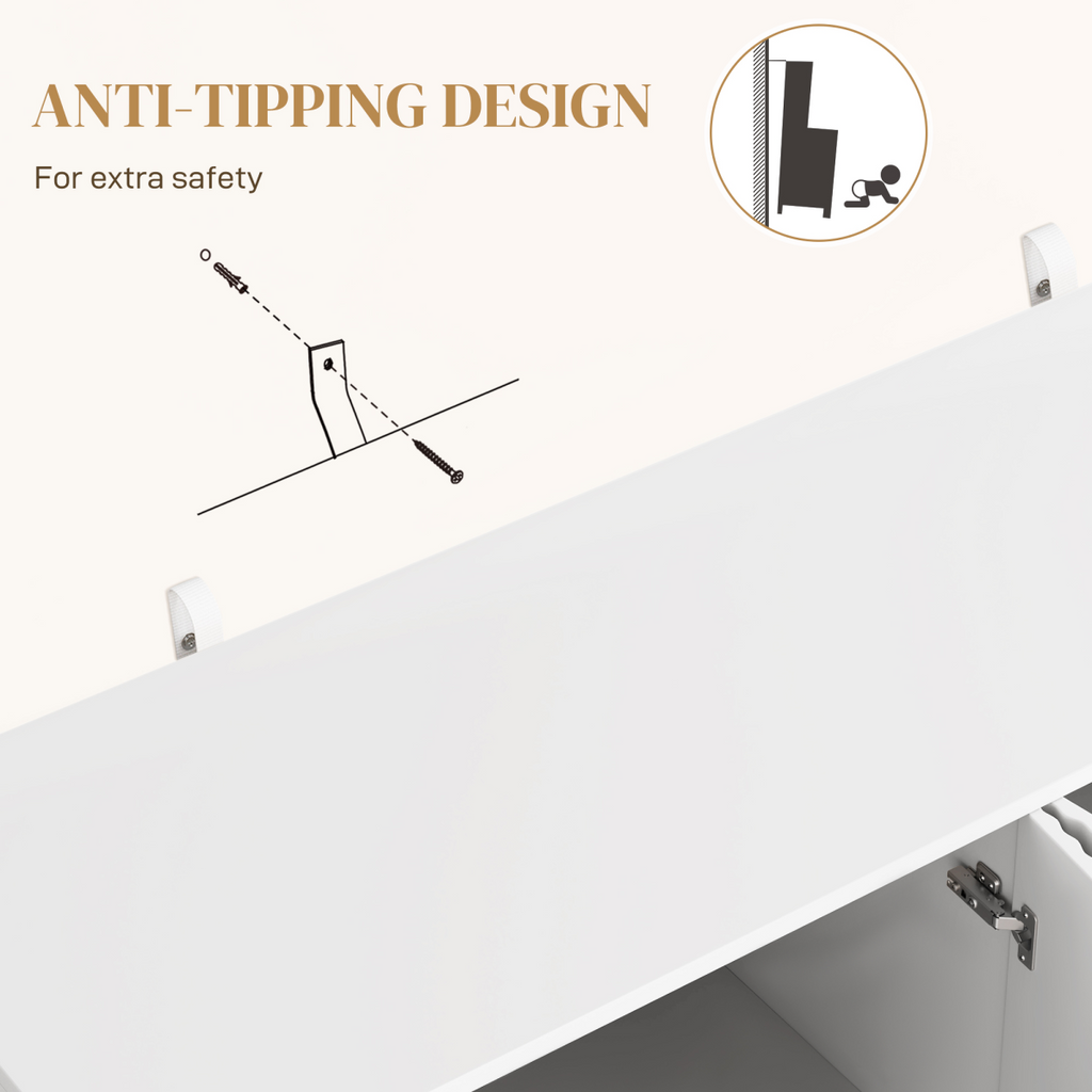 HOMCOM Sideboard Buffet Cabinet with Adjustable Shelves, White