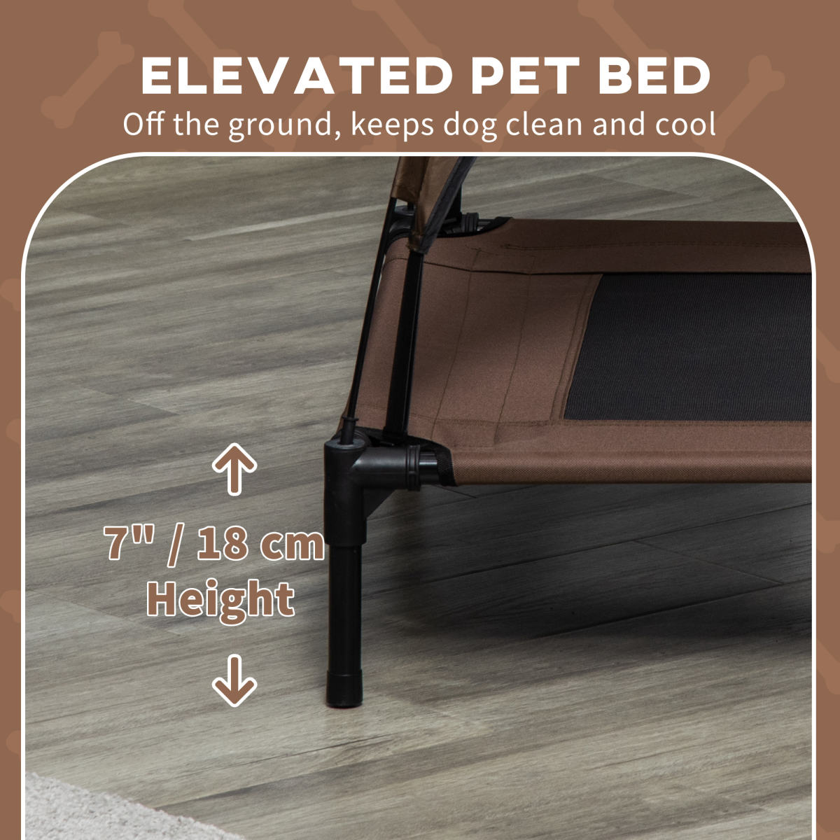92 cm Elevated Pet Bed Dog Cot Tent with Canopy Instant Shelter Outdoor Coffee