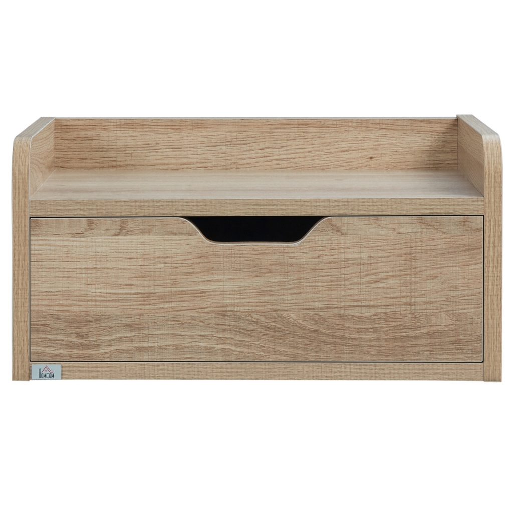 HOMCOM Floating Nightstand Set of 2, Wall Mounted Bedside Table with Drawer