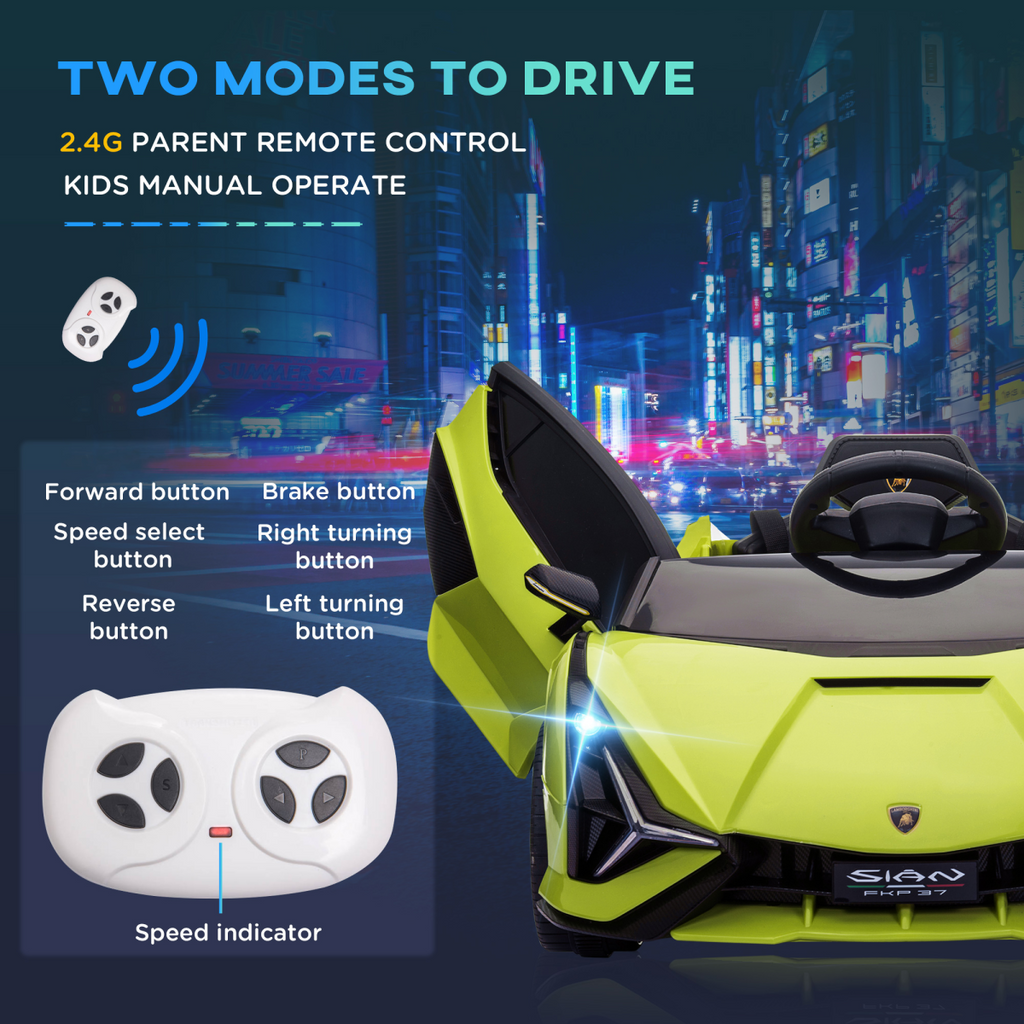 Lamborghini SIAN 12V Kids Electric Ride On Car Toy w/ Remote Control HOMCOM