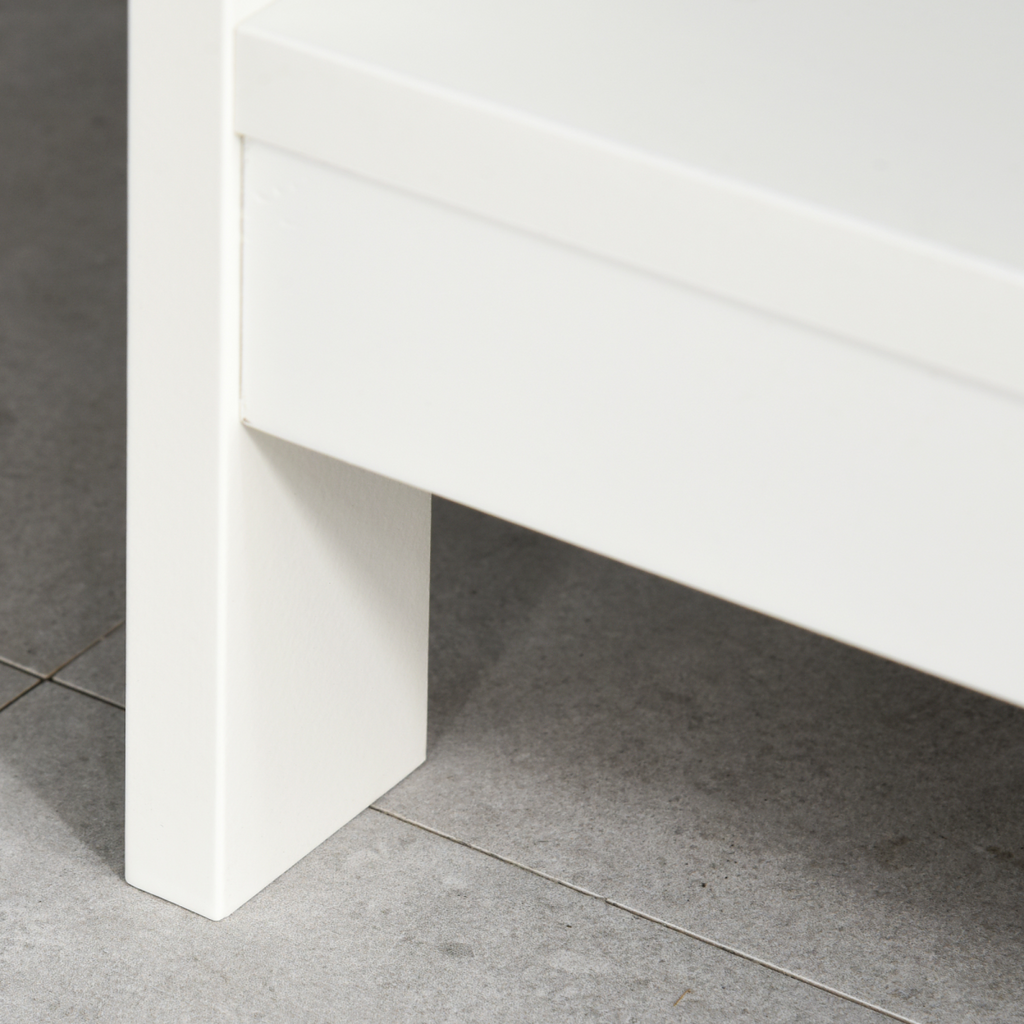 Console Table Side Desk Shelves Drawers Open Top Hfiallway White