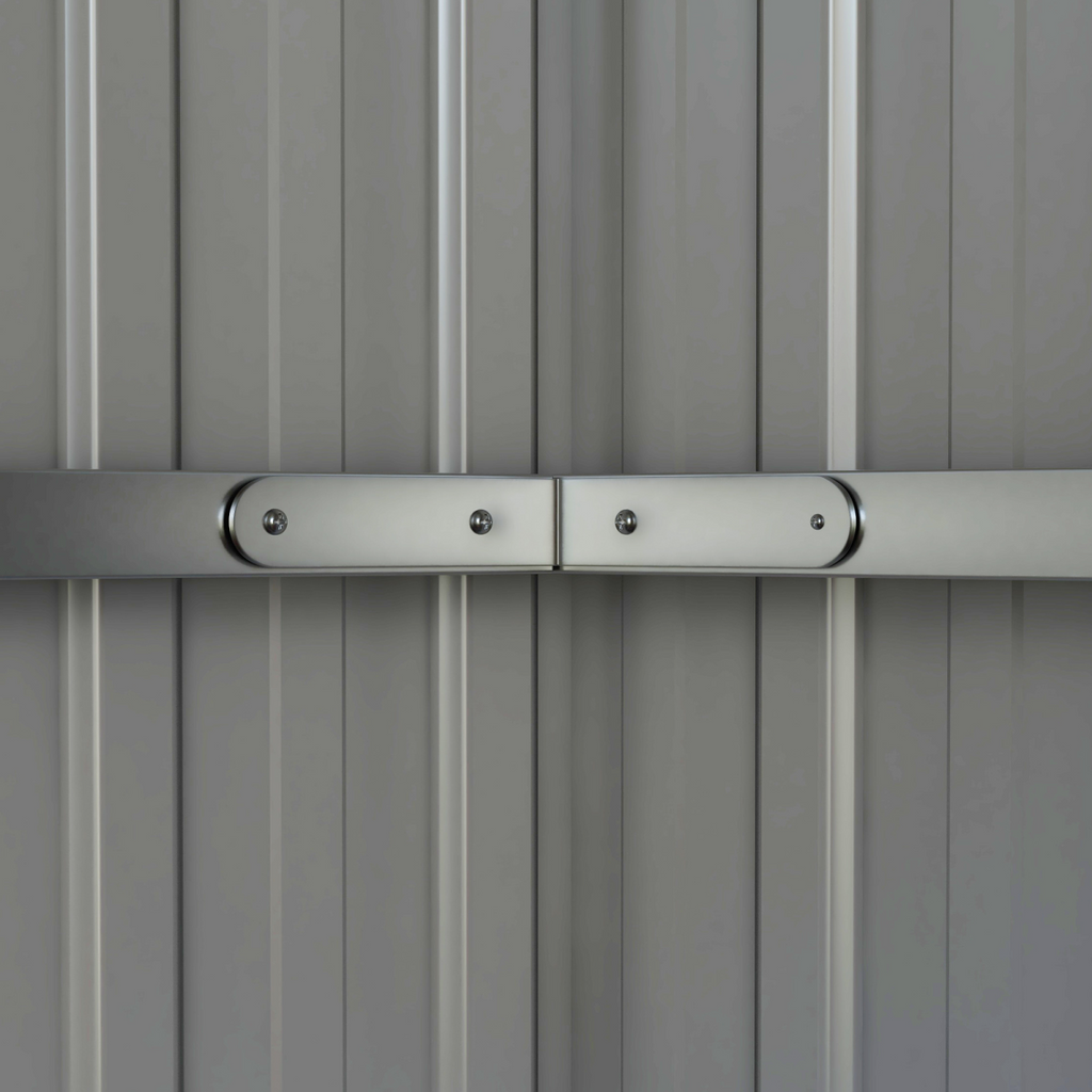 Outsunny 11 x 5.6ft Galvanised Metal Garden Shed with Lockable Doors, Grey