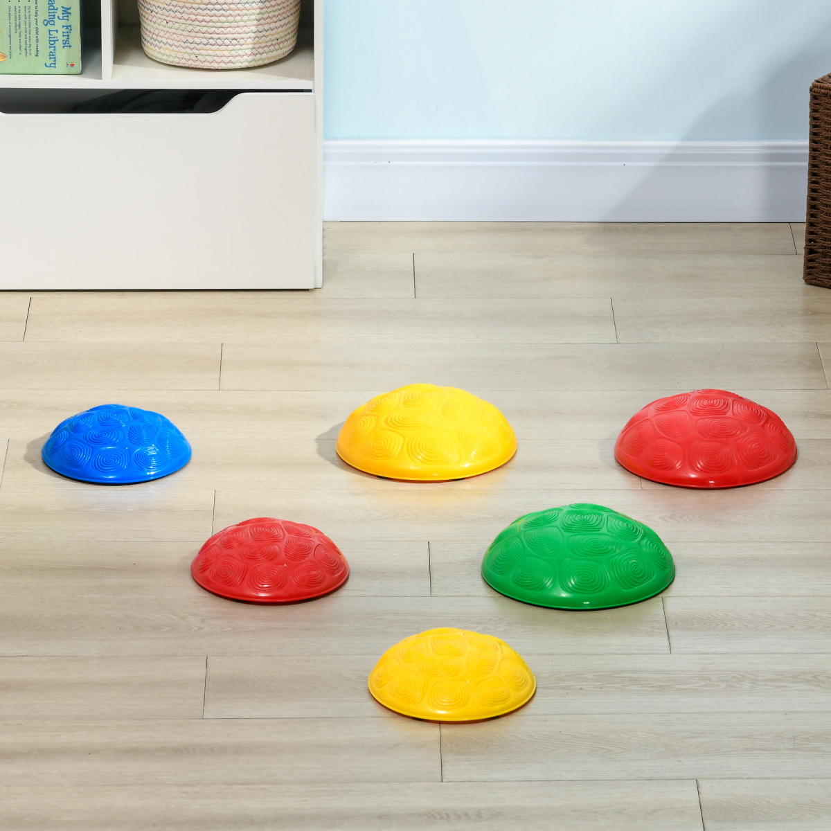 ZONEKIZ Balance River Stones with Non-Slip Mats for Ages 3-8 Years