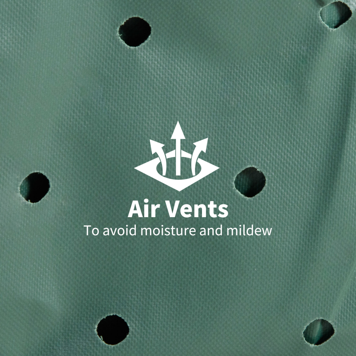 PVC Coated Large Round 600D Waterproof Outdoor Furniture Cover Green