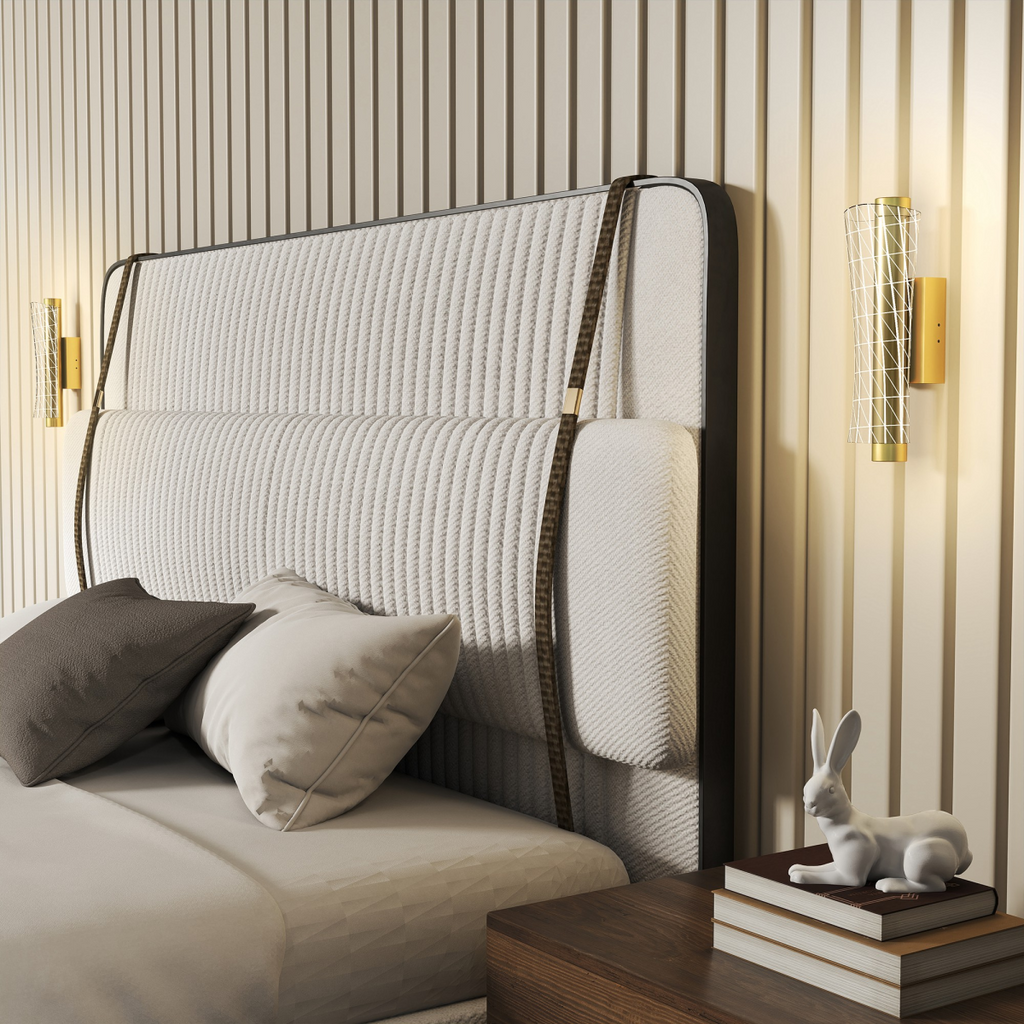 HOMCOM Led Wall Lamp 2 Pack, Modern Indoor Geometric Wall Light, Gold Tone