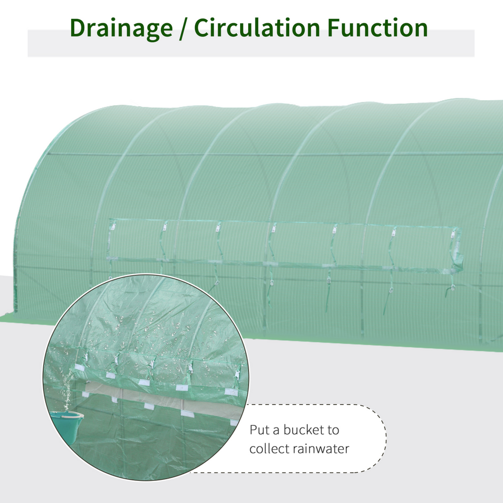 6 x 3M Reinforced Walk-in Polytunnel Garden Greenhouse Steel Frame