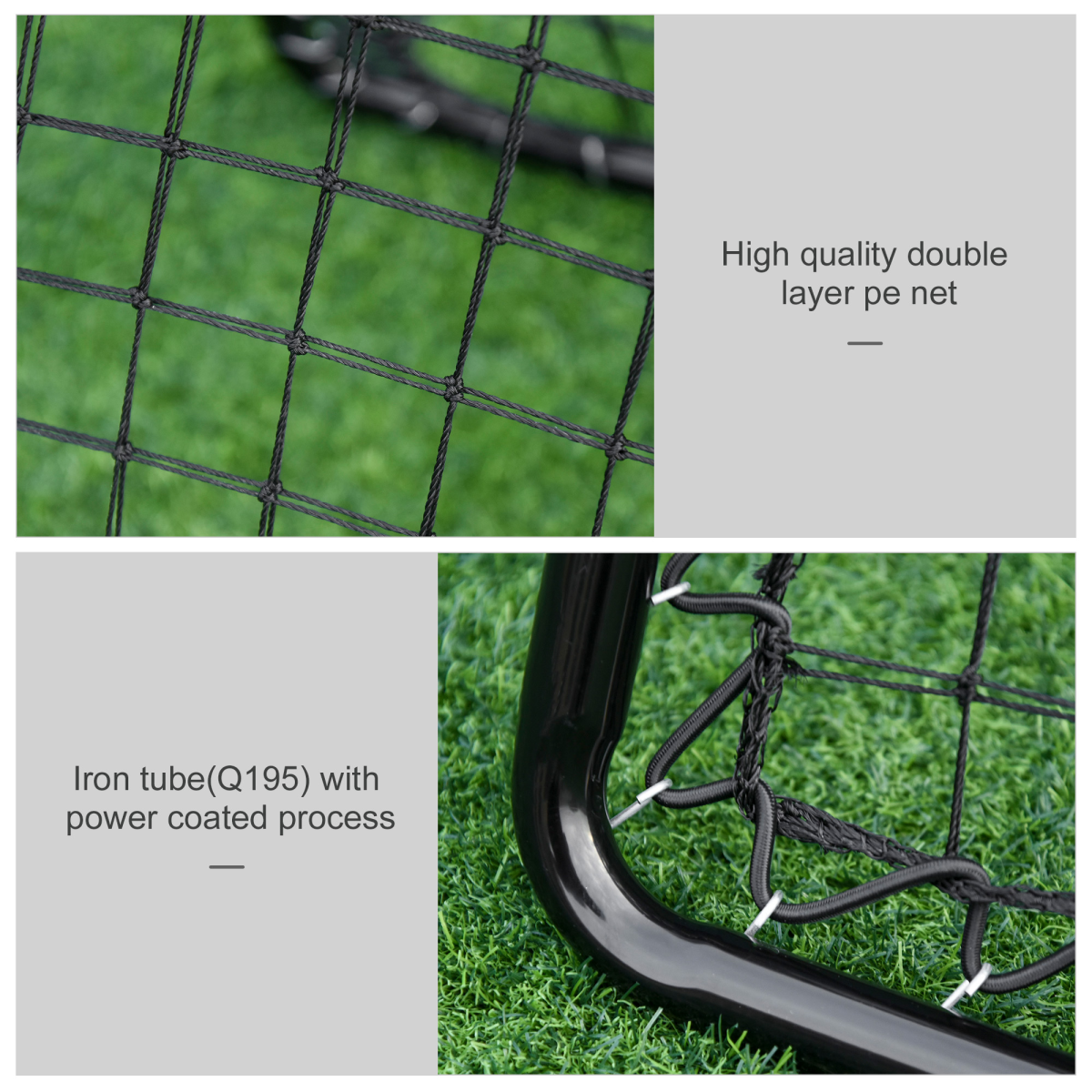 Adjustable Angle Rebounde Training Set with All Weather Double Layer Net HOMCOM
