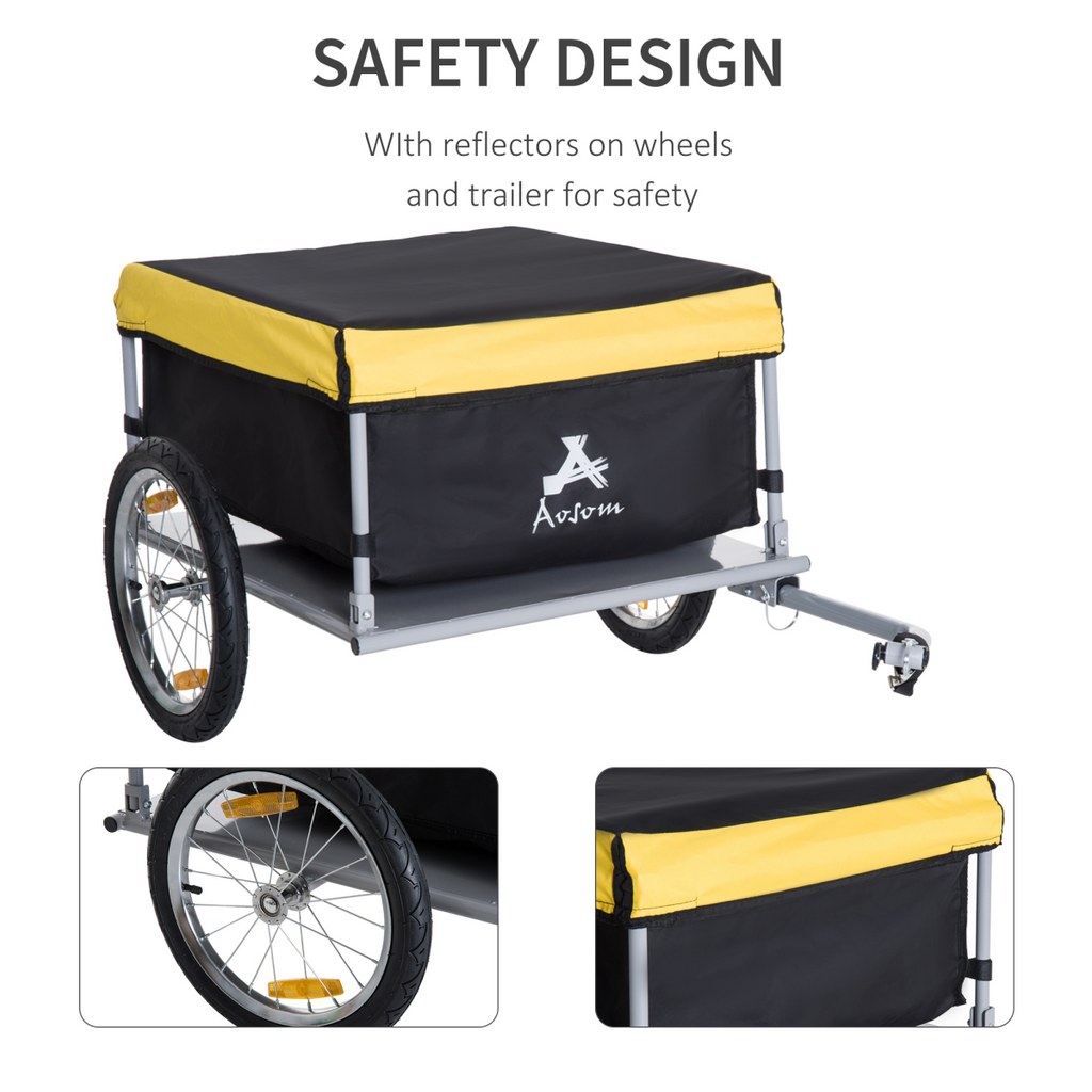 Steel Frame Bike Cargo Trailer Storage Cart Yellow