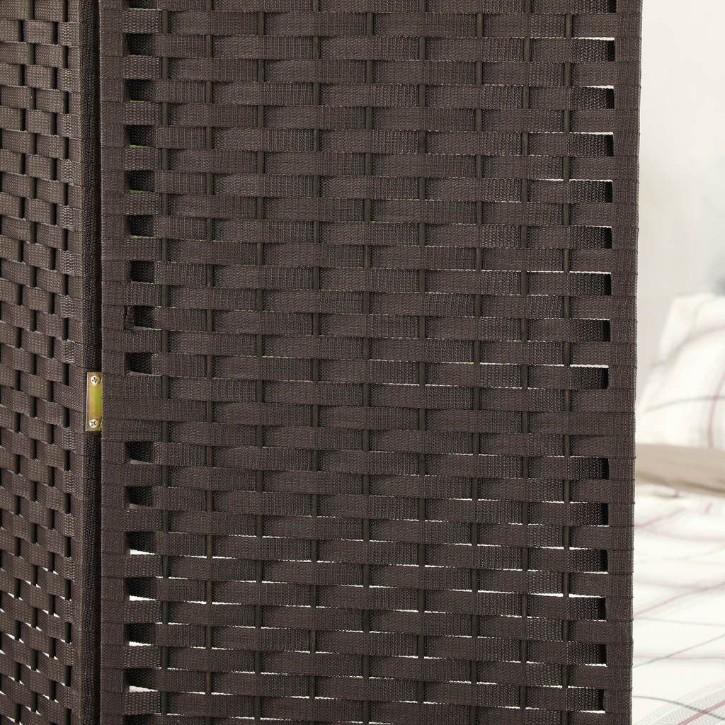 HOMCOM 4 Panel Folding Room Divider, Privacy Screen, 160 x 170cm, Brown