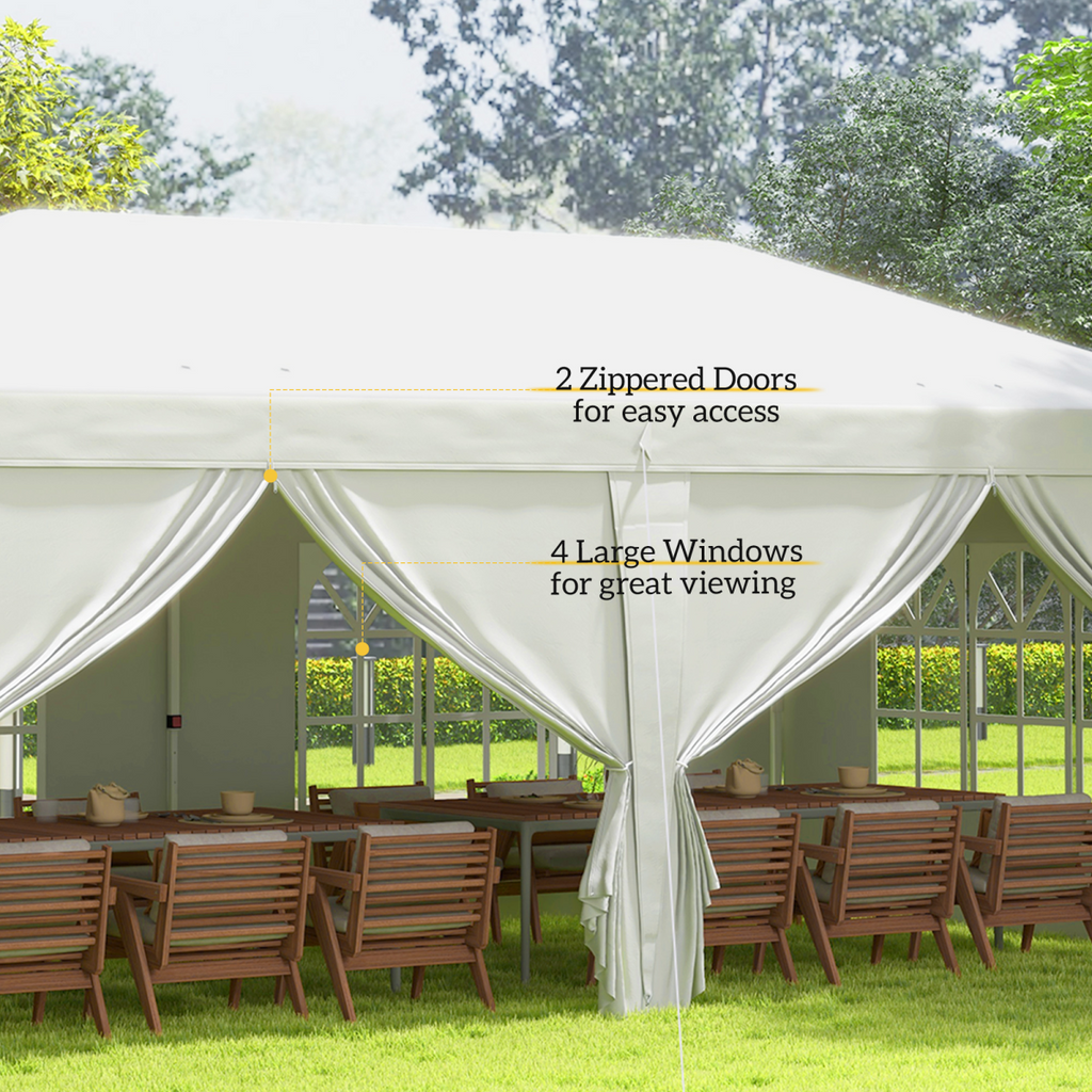 Outsunny 3 x 6m Pop Up Gazebo Height Adjustable Party Tent w/ Storage Bag Black