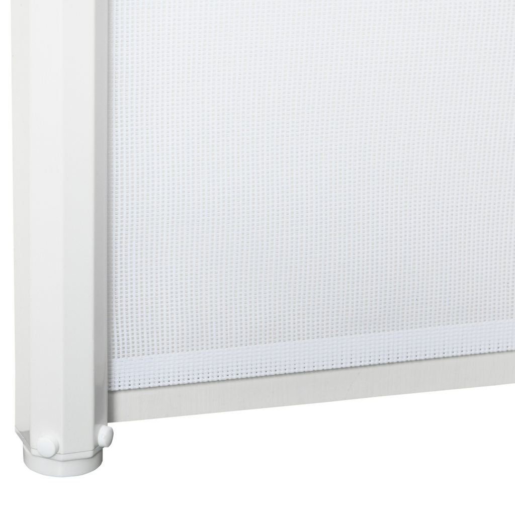 PawHut Retractable Pet Safety Gate, Folding Stair Barrier, Guard Door - White