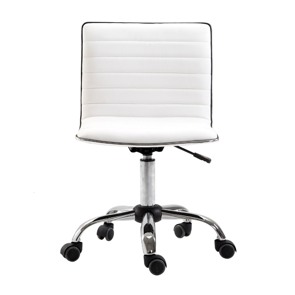 Armless Mid-Back Adjustable Office Chair 360 Swivel Ergonomic White HOMCOM