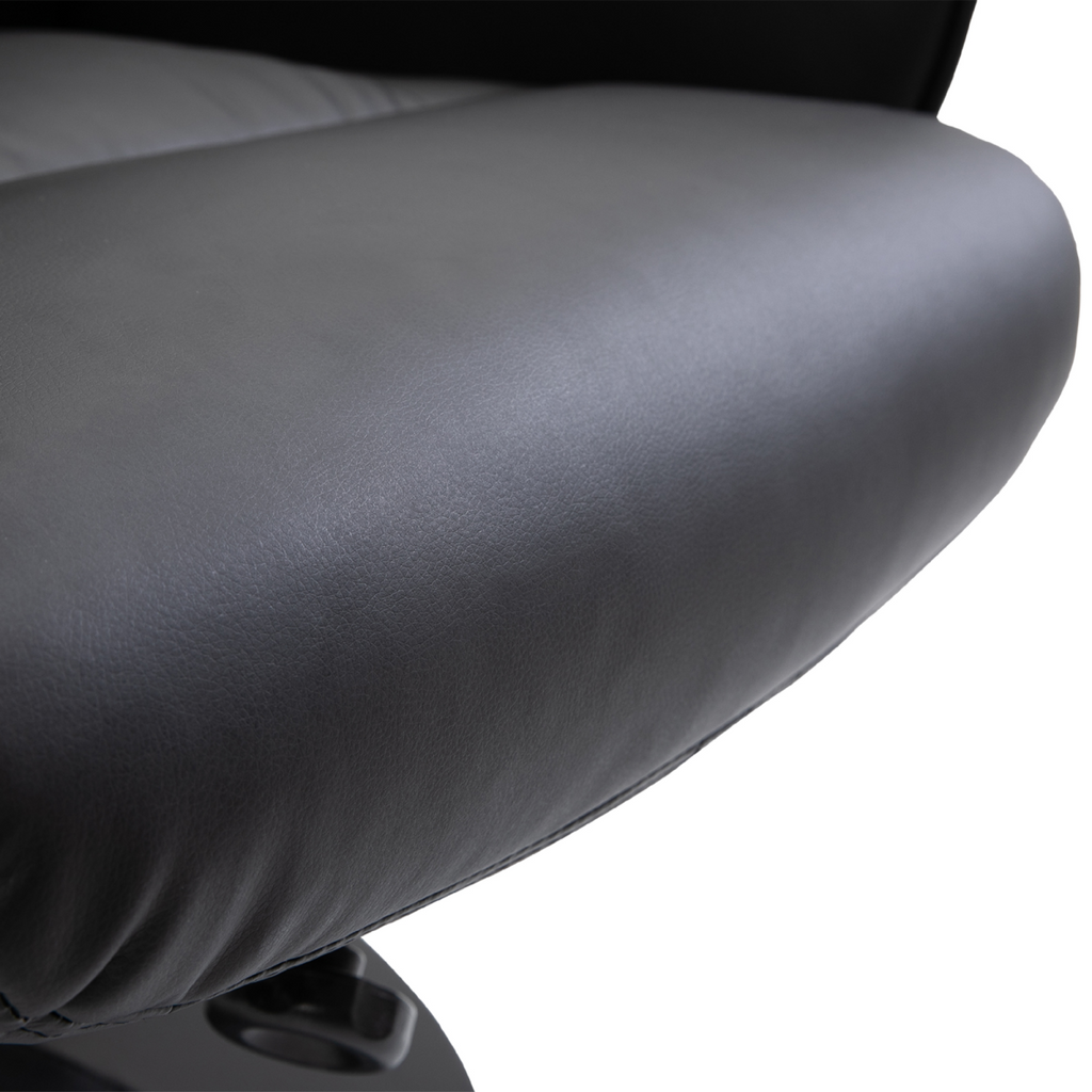 2 Pcs Reclining Armchair Ottoman 360 Swivel Home Furniture PU Leather Black