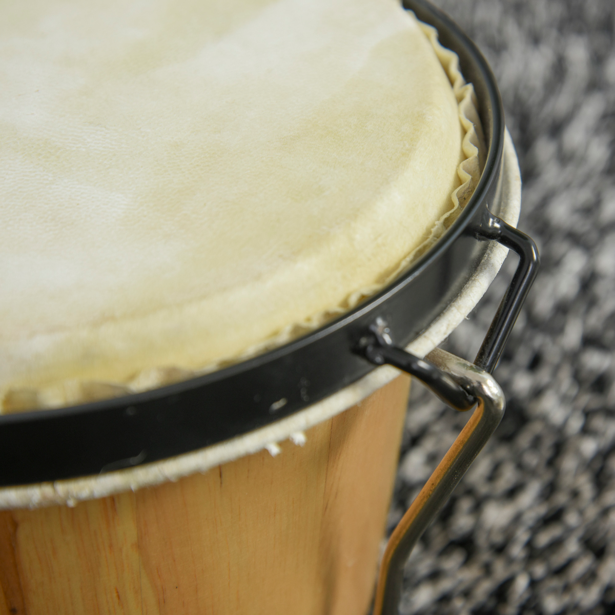 Wooden Bongo Drum Set with Sheepskin Drum Head 7.75" & 7" Tuning Wrench HOMCOM
