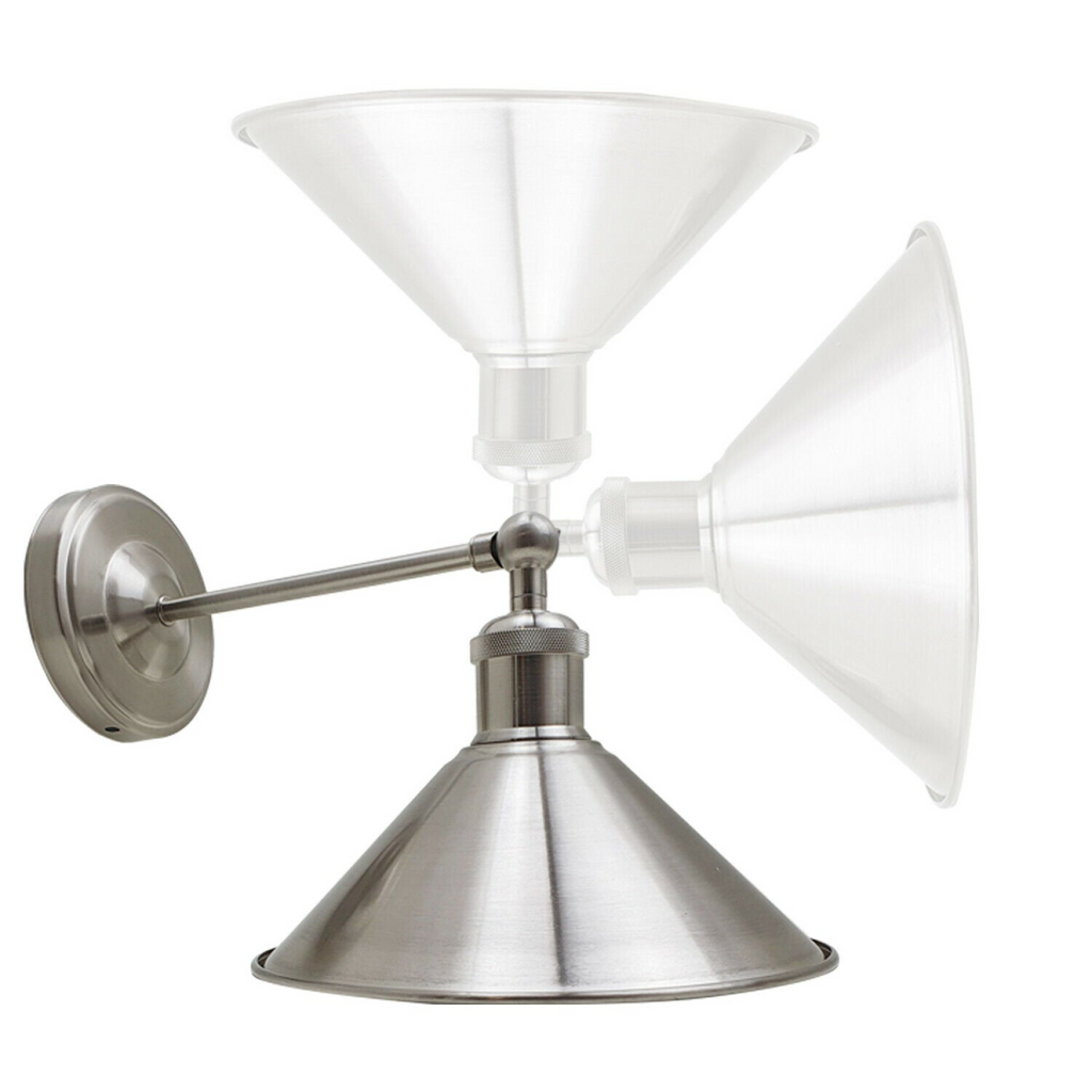 Satin Nickel Vintage Industrial E27 Adjustable Metal Sconce Wall Light ~2112