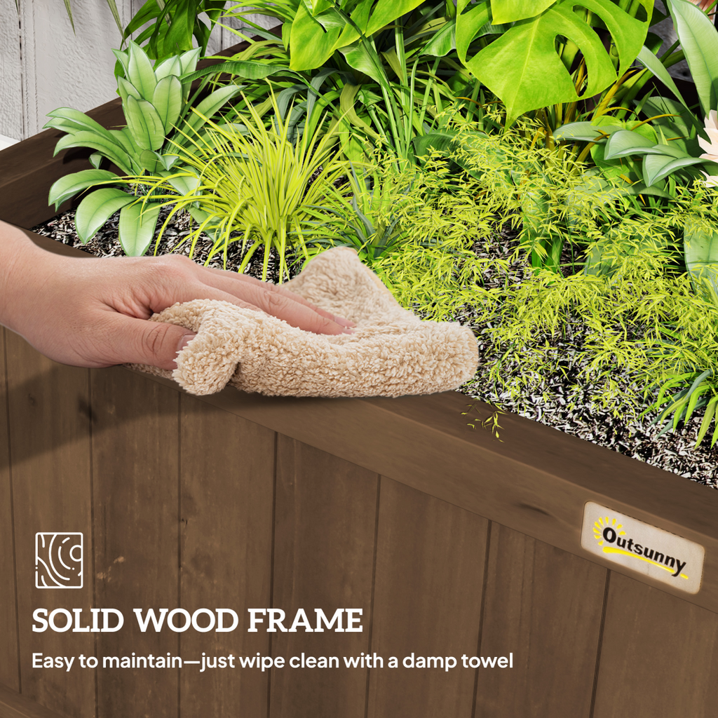 Wooden Trellis Planter with Drain Holes, Privacy Screen Raised Beds for Garden