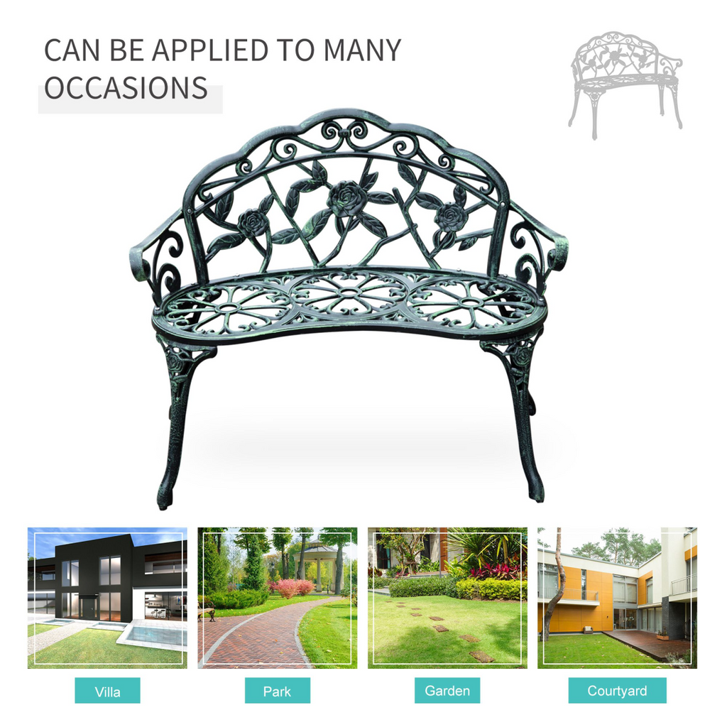Cast Aluminum Garden Bench Patio Chair
