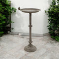 Antique Iron Metal Feeder Birdbath with Hand-Finished Distressed Design