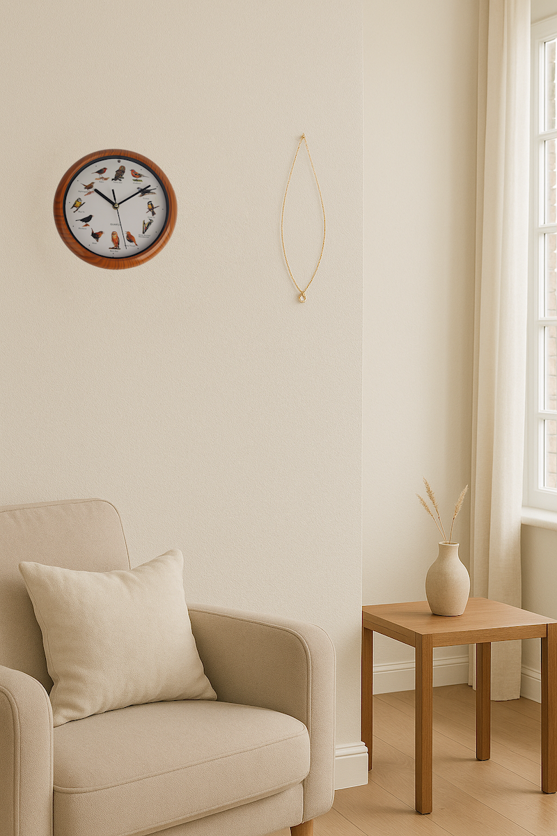 Wood Effect Frame Bird Song Clock