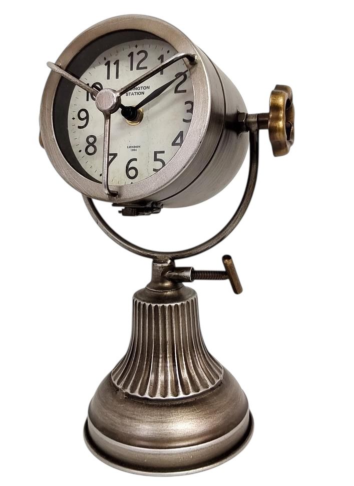 AcaciaHome Unique & Classic 31cm Silver Silent Sweep Mantel Clock