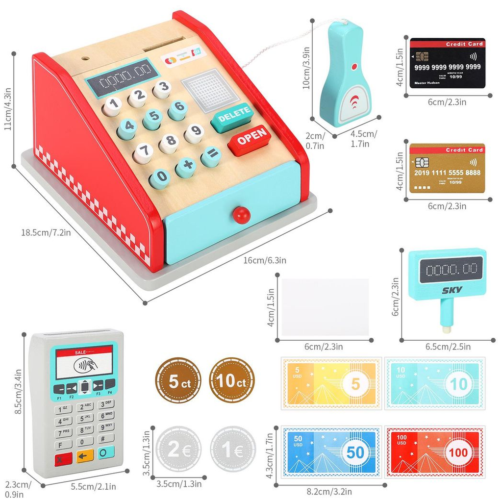 SOKA Cash Register-Red & Mint