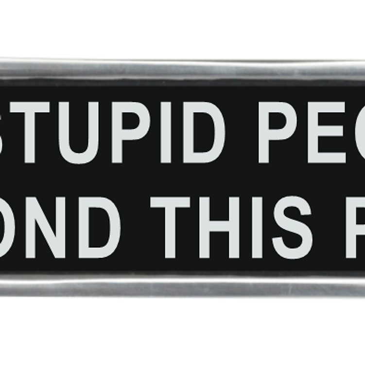 Stupid People Aluminium Cast Iron Door Sign Gift Wall Decor Sign 20cm