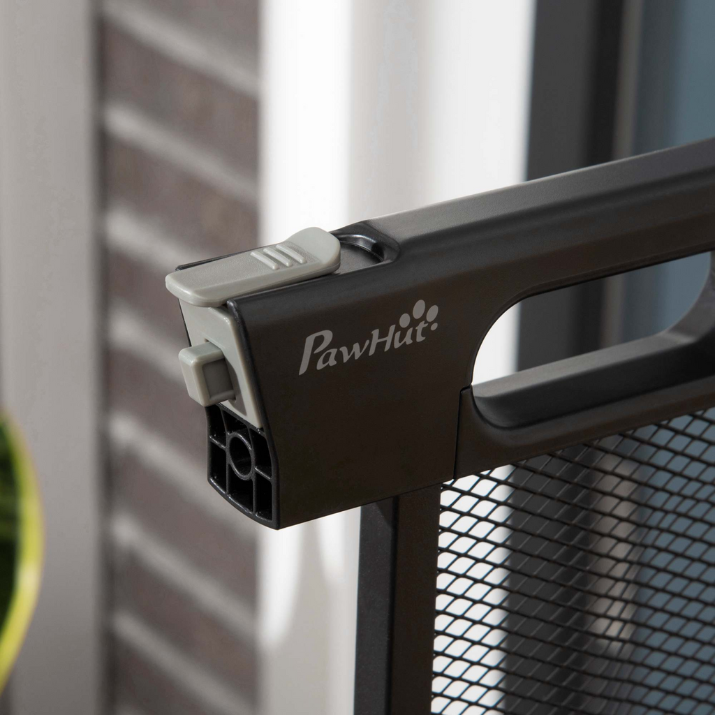 Pressure Fit Safety Gate for Stairs with Auto Close 75-82 cm - Black PawHut