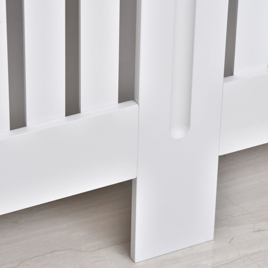 HOMCOM Radiator Cover Painted Slatted MDF Cabinet Lined Grill 152x19x81cm