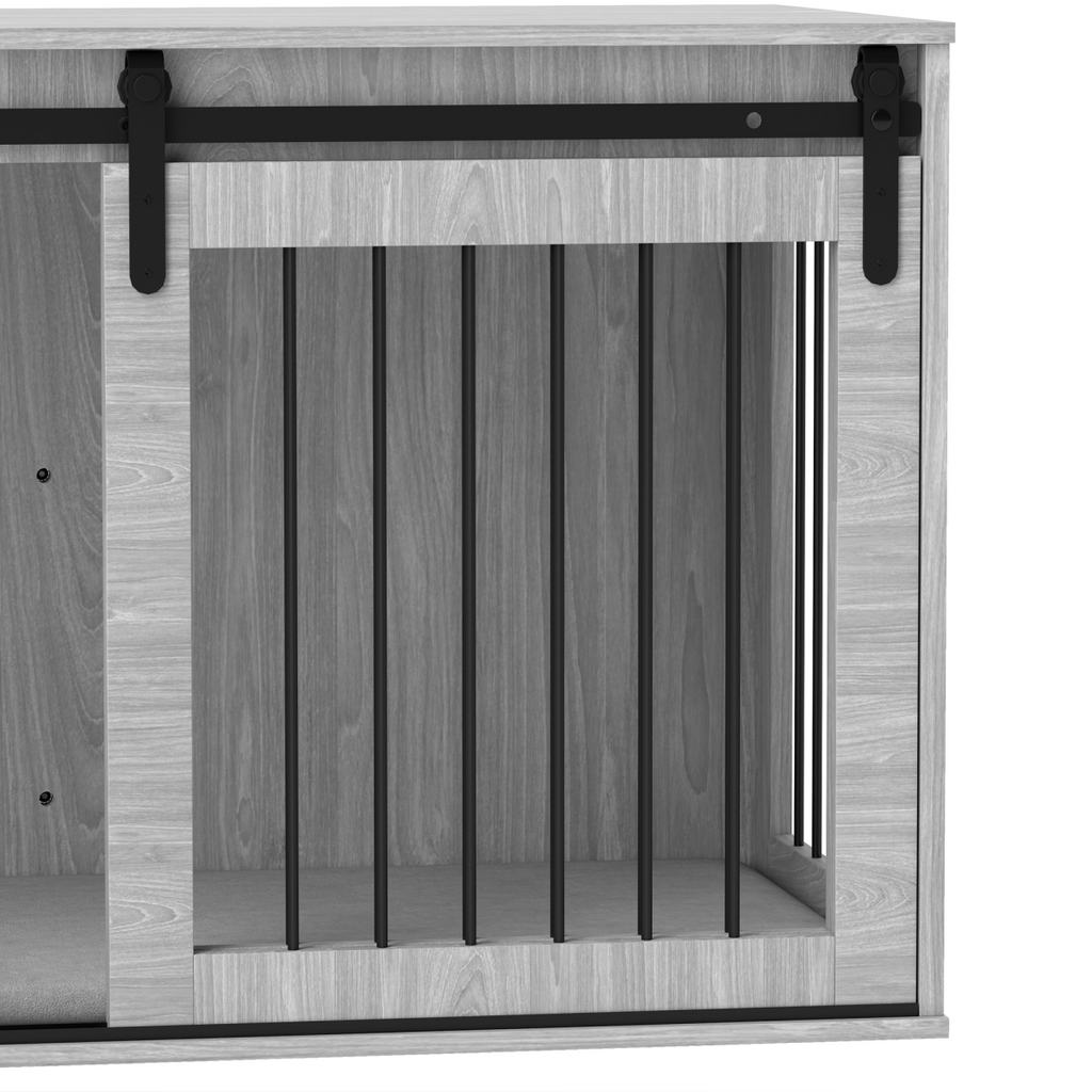 PawHut Dog Crate Furniture with Removable Cushion for XL-sized Dogs - Grey
