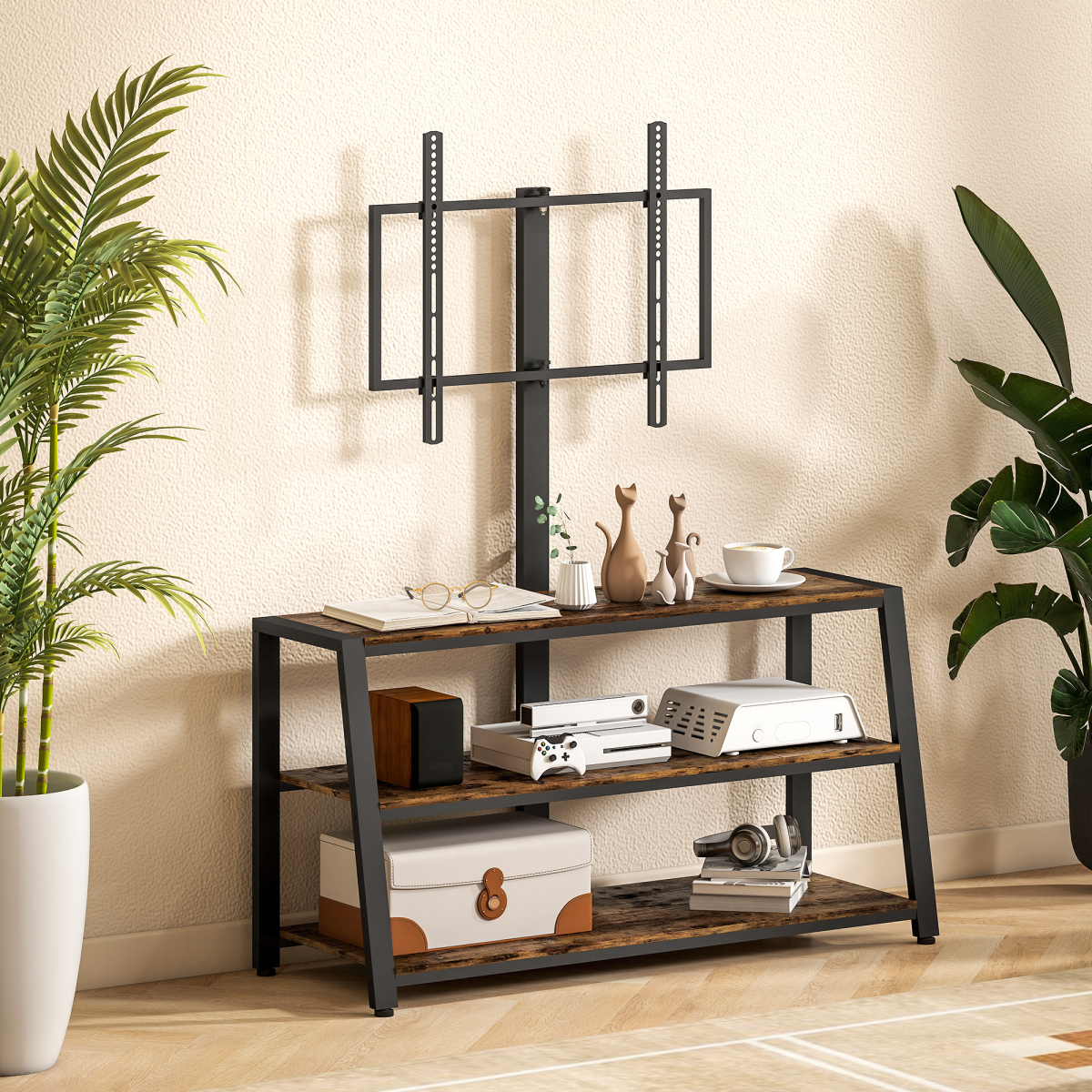 HOMCOM TV Stand Cabinet with Swivel Bracket for 32 - 65 Inch TVs